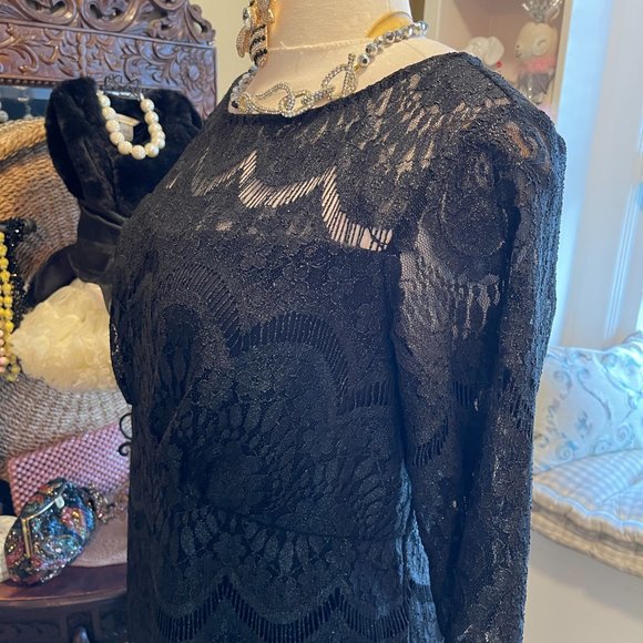 Rabbit Rabbit Rabbit EUC 22W Black Lace Dress - Picture 8 of 14